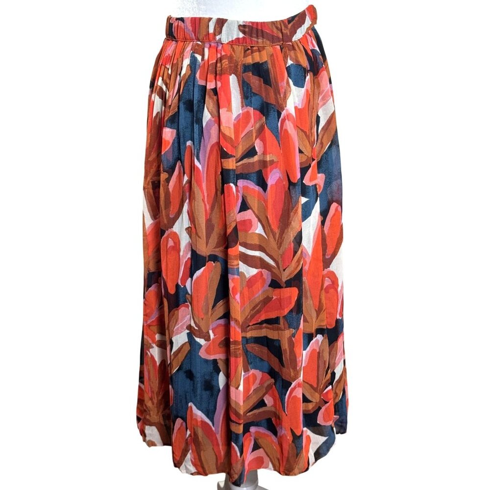 Who What Wear Womens Skirt XXL Multicolor Floral Elastic Waist A Line Polyester